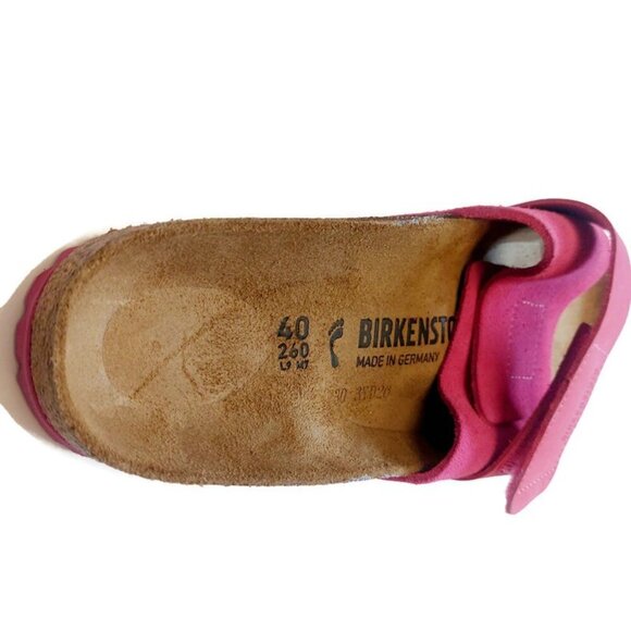 Birkenstock Oita Nubuck Suede Leather Sandals Womens 9 Mens 7 Fuchsia Tulip EU40 - Picture 2 of 9